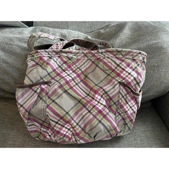 Thirty-One Handbags - Thirty One Retro Metro Tote In Handbag Painted Floral Plaid